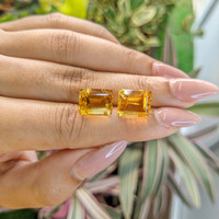 12.41&nbsp;Ct.Tw.Total Carat Weight Citrine Pair from Brazil Life Style