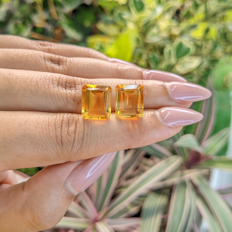 11.11 Ct.Tw. Citrine Pair from Brazil