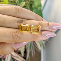 9.64 Ct.Tw.Total Carat Weight Citrine Pair from Brazil Life Style