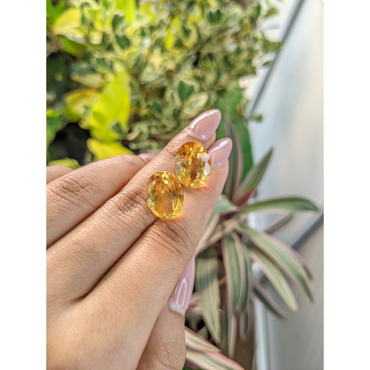 16.44 Ct.Tw. Citrine Pair from Brazil