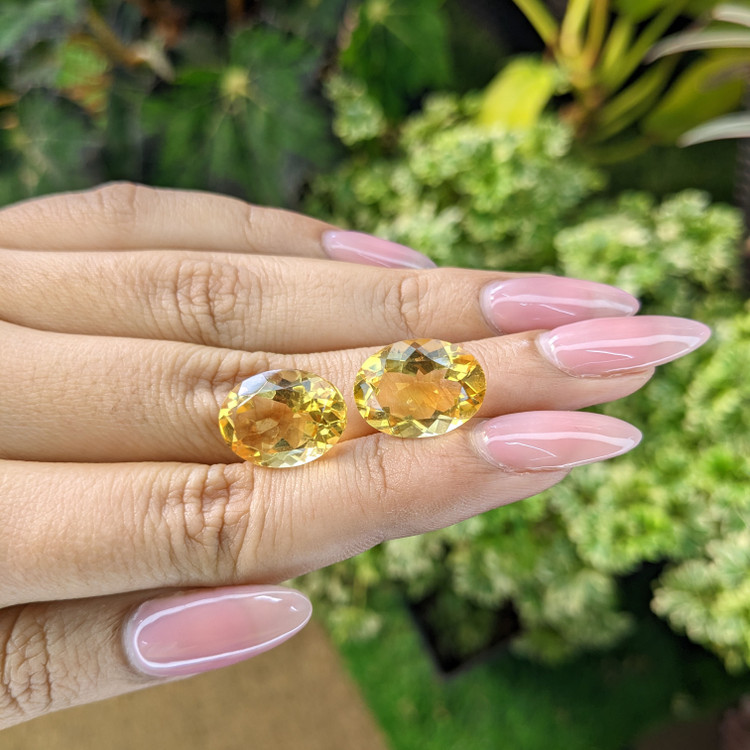 15.48 Ct.Tw. Citrine Pair from Brazil