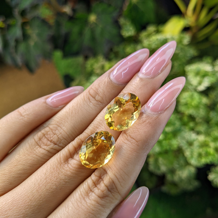 15.48 Ct.Tw. Citrine Pair from Brazil