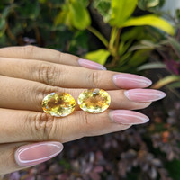 16.87 Ct.Tw.Total Carat Weight Citrine Pair from Brazil Life Style