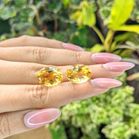 16.69 Ct.Tw.Total Carat Weight Citrine Pair from Brazil Life Style