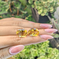 16.62 Ct.Tw.Total Carat Weight Citrine Pair from Brazil Life Style