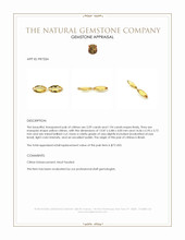 4.03 Ct.Tw.Total Carat Weight Yellow Citrine Pair from Brazil Appraisal