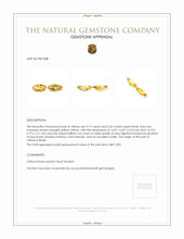 4.82 Ct.Tw.Total Carat Weight Citrine Pair from Brazil Appraisal