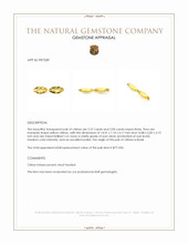 4.37 Ct.Tw.Total Carat Weight Yellow Citrine Pair from Brazil Appraisal