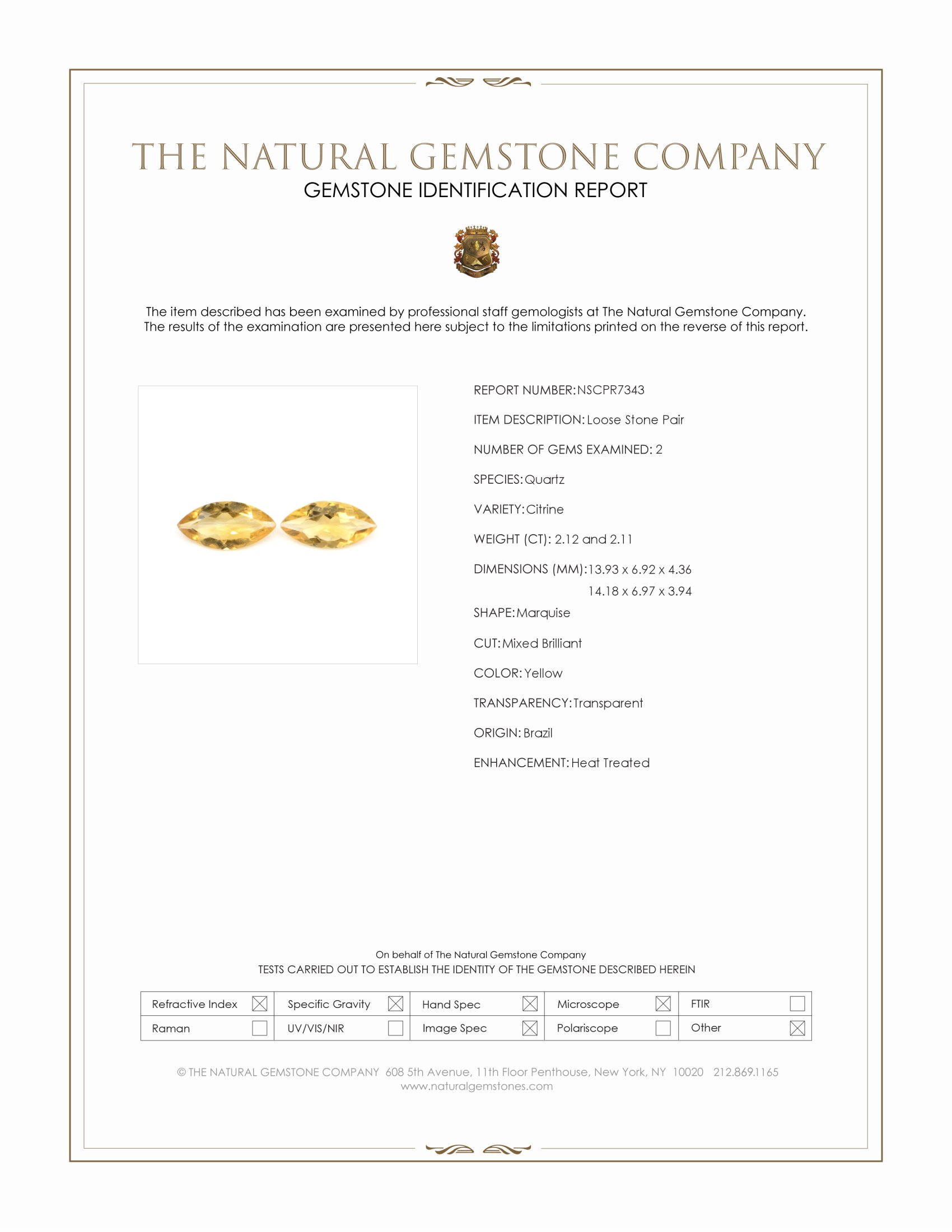 4.23 Ct.Tw. Citrine Pair from Brazil
