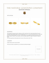 5.38 Ct.Tw.Total Carat Weight Yellow Citrine Pair from Brazil Appraisal