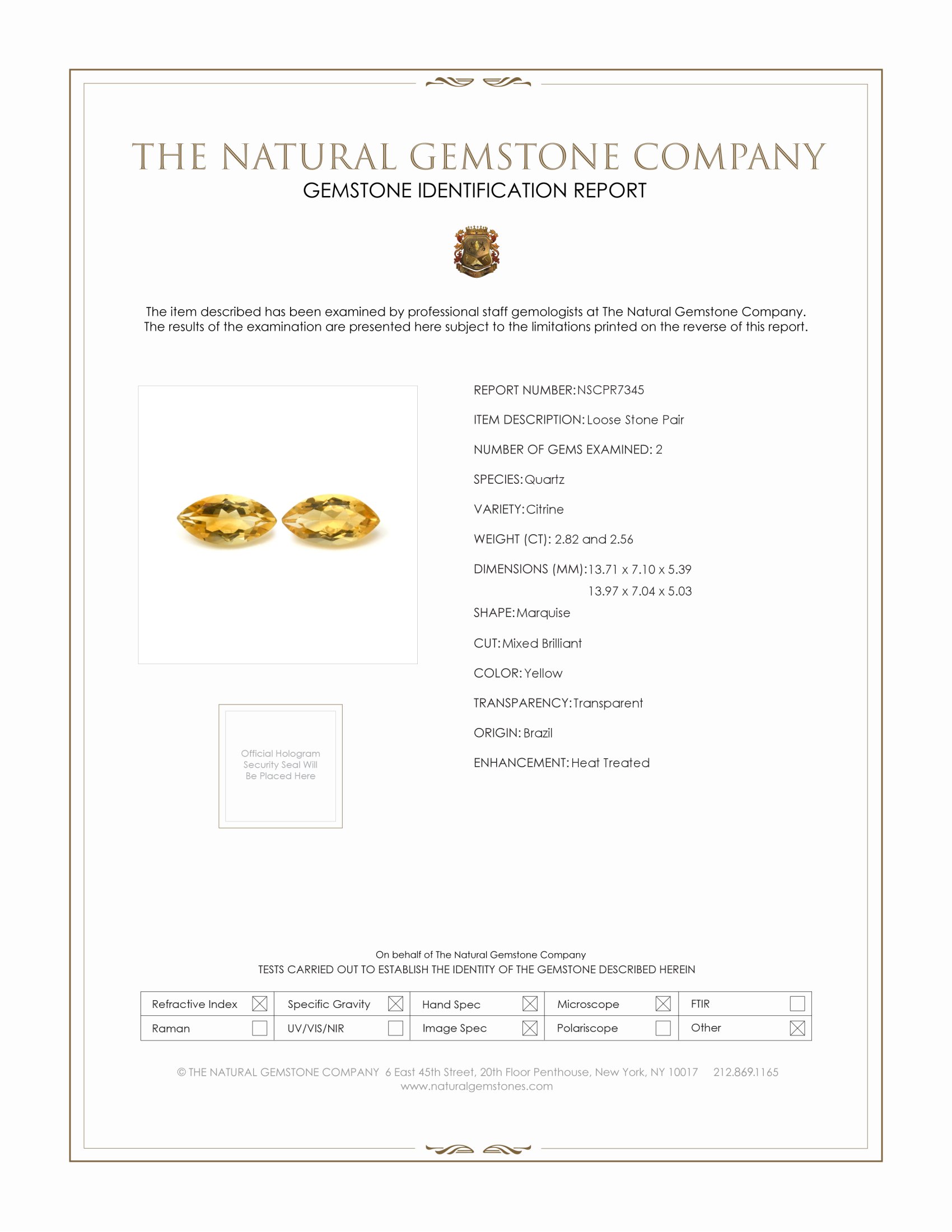 5.38 Ct.Tw. Citrine Pair from Brazil