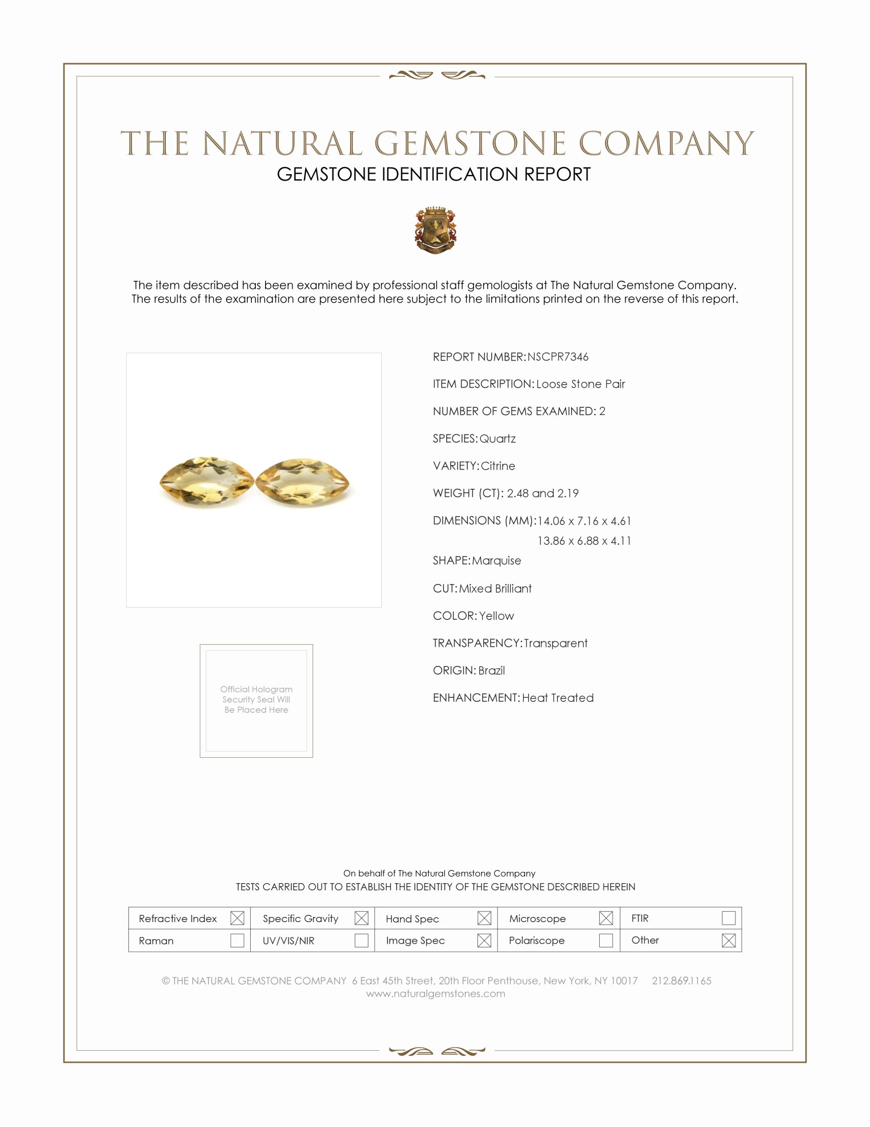 4.67 Ct.Tw. Citrine Pair from Brazil