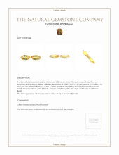 4.47 Ct.Tw.Total Carat Weight Yellow Citrine Pair from Brazil Appraisal