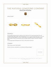 5.34 Ct.Tw.Total Carat Weight Yellow Citrine Pair from Brazil Appraisal