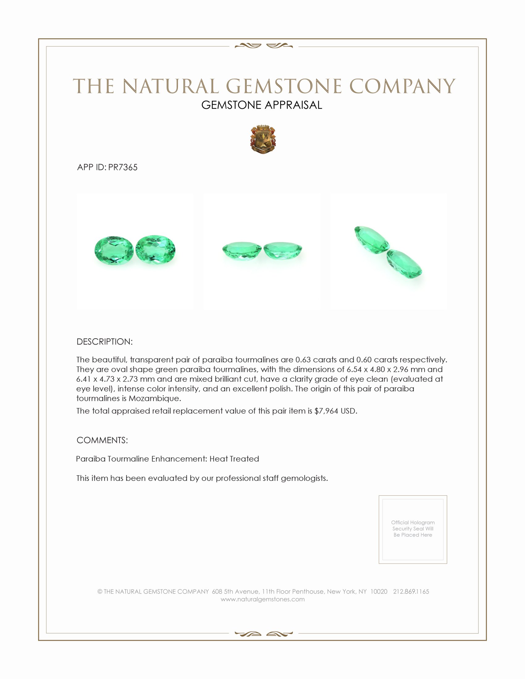 1.23 Ct.Tw. Paraiba Tourmaline Pair from Mozambique