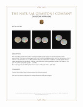 0.75 Ct.Tw.Total Carat Weight Multi Color Cabochon Crystal Opal (Jelly Opal) Pair from Australia Appraisal