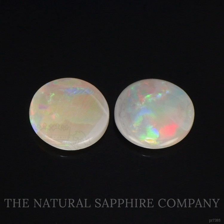 0.75 Ct.Tw. Cabochon Crystal/Jelly Opal Pair from Australia
