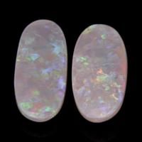 2.41 Ct.Tw.Total Carat Weight Cabochon Crystal/Jelly Opal Pair from Australia Video