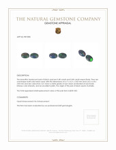 0.96 Ct.Tw.Total Carat Weight Cabochon Black Opal Pair from Australia Appraisal