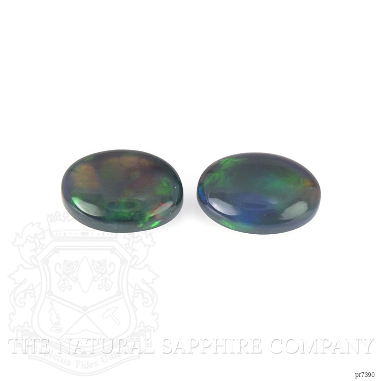 0.96 Ct.Tw. Cabochon Black Opal Pair from Australia