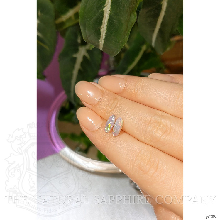 1.10 Ct.Tw. Cabochon Crystal/Jelly Opal Pair from Australia