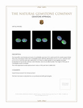 0.70 Ct.Tw.Total Carat Weight Cabochon Crystal/Jelly Opal Pair from Australia Appraisal