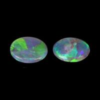 0.70 Ct.Tw.Total Carat Weight Cabochon Crystal/Jelly Opal Pair from Australia Video