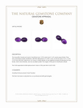 25.47 Ct.Tw.Total Carat Weight Purple Cabochon Amethyst Pair from Brazil Appraisal