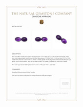 25.47 Ct.Tw.Total Carat Weight Cabochon Amethyst Pair from Brazil Appraisal