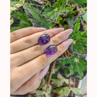 25.47 Ct.Tw.Total Carat Weight Cabochon Amethyst Pair from Brazil Life Style