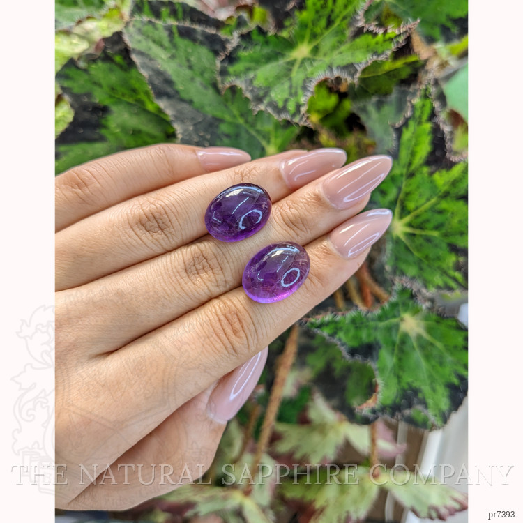 25.47 Ct.Tw. Cabochon Amethyst Pair from Brazil
