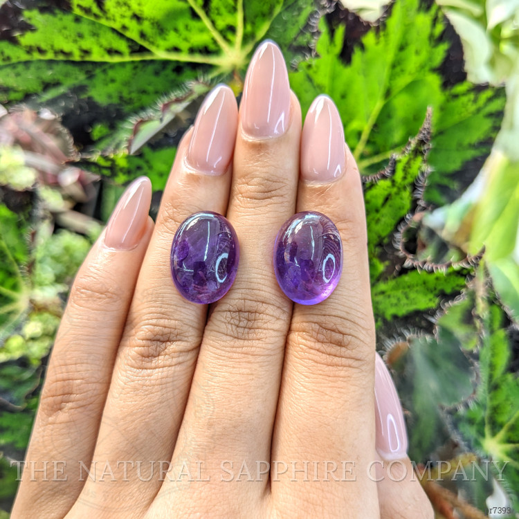 25.47 Ct.Tw. Cabochon Amethyst Pair from Brazil