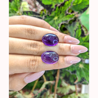 25.47 Ct.Tw.Total Carat Weight Cabochon Amethyst Pair from Brazil Life Style