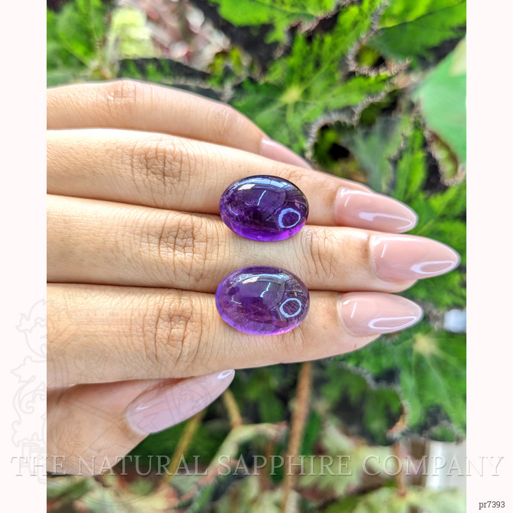 25.47 Ct.Tw. Cabochon Amethyst Pair from Brazil