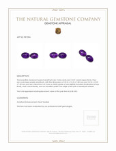 26.41 Ct.Tw.Total Carat Weight Cabochon Amethyst Pair from Brazil Appraisal