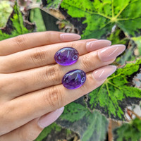 26.41 Ct.Tw.Total Carat Weight Cabochon Amethyst Pair from Brazil Life Style