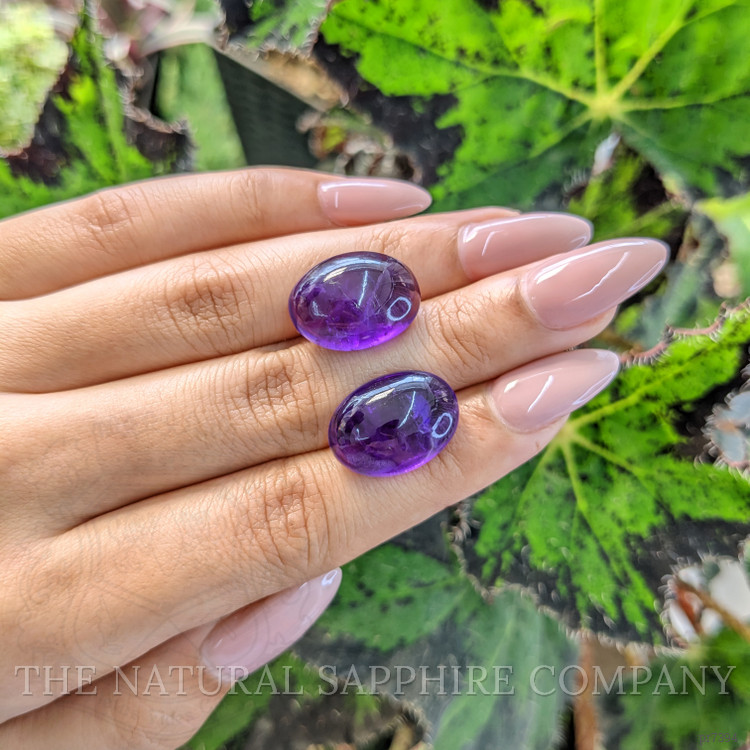 26.41 Ct.Tw. Cabochon Amethyst Pair from Brazil