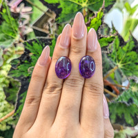 26.41 Ct.Tw.Total Carat Weight Cabochon Amethyst Pair from Brazil Life Style