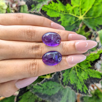 26.41 Ct.Tw.Total Carat Weight Cabochon Amethyst Pair from Brazil Life Style