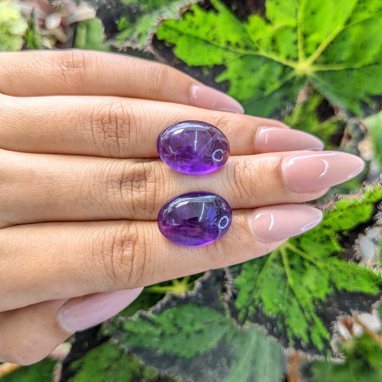 26.41 Ct.Tw. Cabochon Amethyst Pair from Brazil