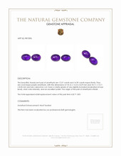 28.47 Ct.Tw.Total Carat Weight Cabochon Amethyst Pair from Brazil Appraisal