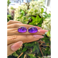28.47 Ct.Tw.Total Carat Weight Cabochon Amethyst Pair from Brazil Life Style
