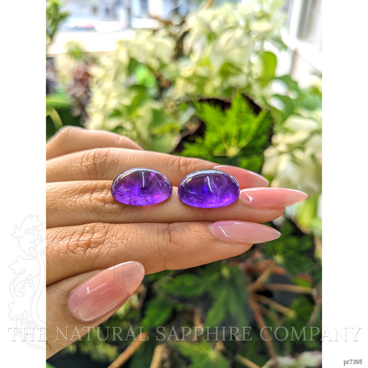 28.47 Ct.Tw. Cabochon Amethyst Pair from Brazil