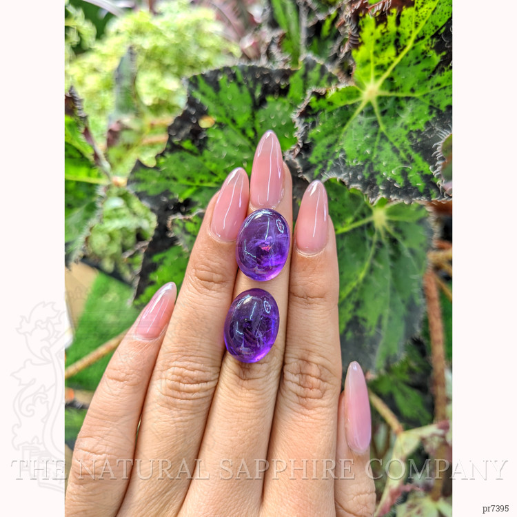 28.47 Ct.Tw. Cabochon Amethyst Pair from Brazil