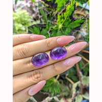 28.47 Ct.Tw.Total Carat Weight Cabochon Amethyst Pair from Brazil Life Style