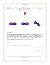 31.58 Ct.Tw.Total Carat Weight Cabochon Amethyst Pair from Brazil Appraisal