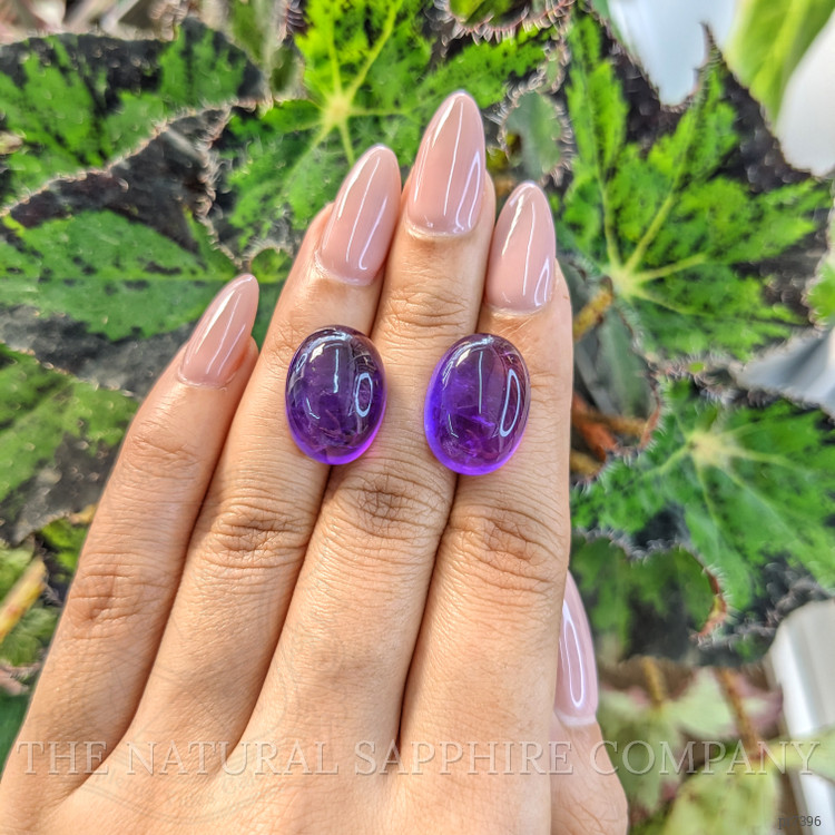31.58 Ct.Tw. Cabochon Amethyst Pair from Brazil
