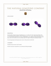 24.59 Ct.Tw.Total Carat Weight Purple Cabochon Amethyst Pair from Brazil Appraisal