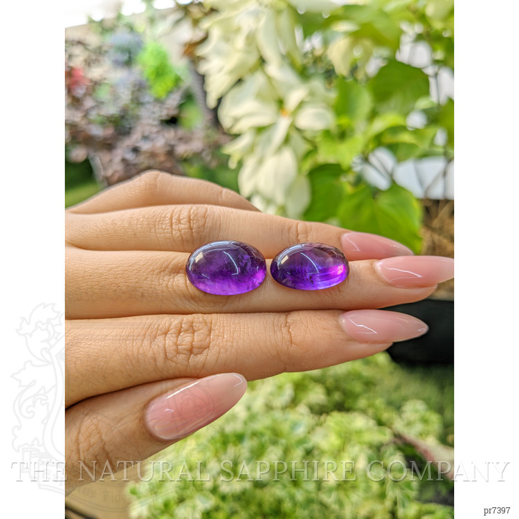 24.59 Ct.Tw. Cabochon Amethyst Pair from Brazil