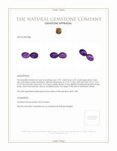 30.20 Ct.Tw.Total Carat Weight Purple Cabochon Amethyst Pair from Brazil Appraisal